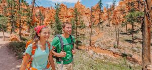 Couple Summer Hiking Bryce Canyon